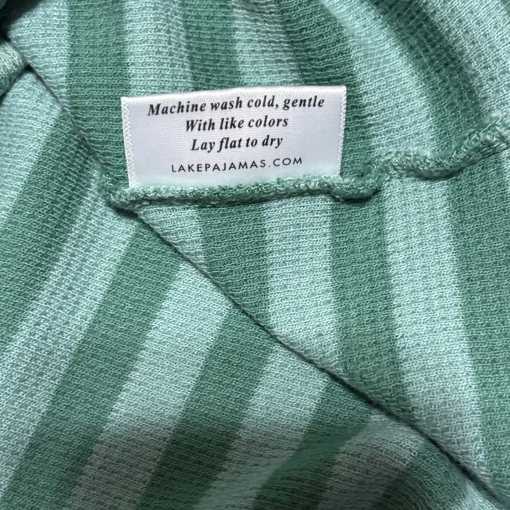 Lake Pajamas Mens XL Green Stripe Cotton Lounge Set Soft Sleepwear